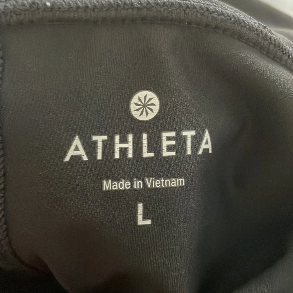 Athleta Black Laser Cut Running Lined Athletic Shorts large